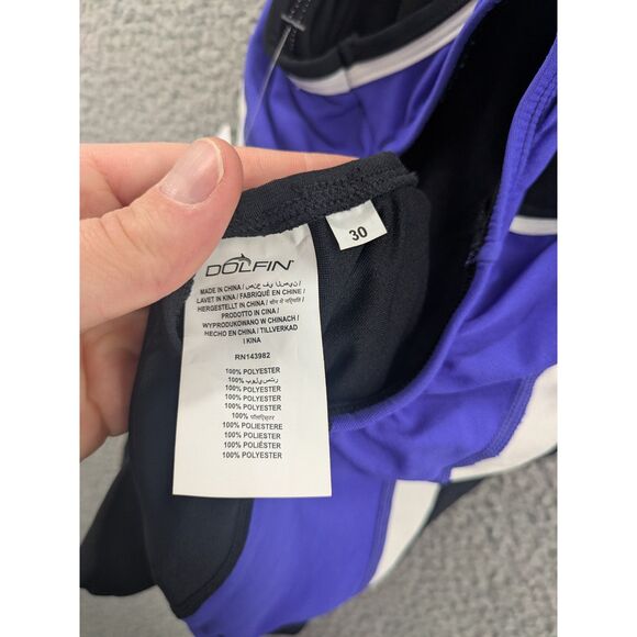 *NWT* Dolfin Women's Reliance Black/Purple/White Colorblock DBX Back size 30 - Picture 6 of 8